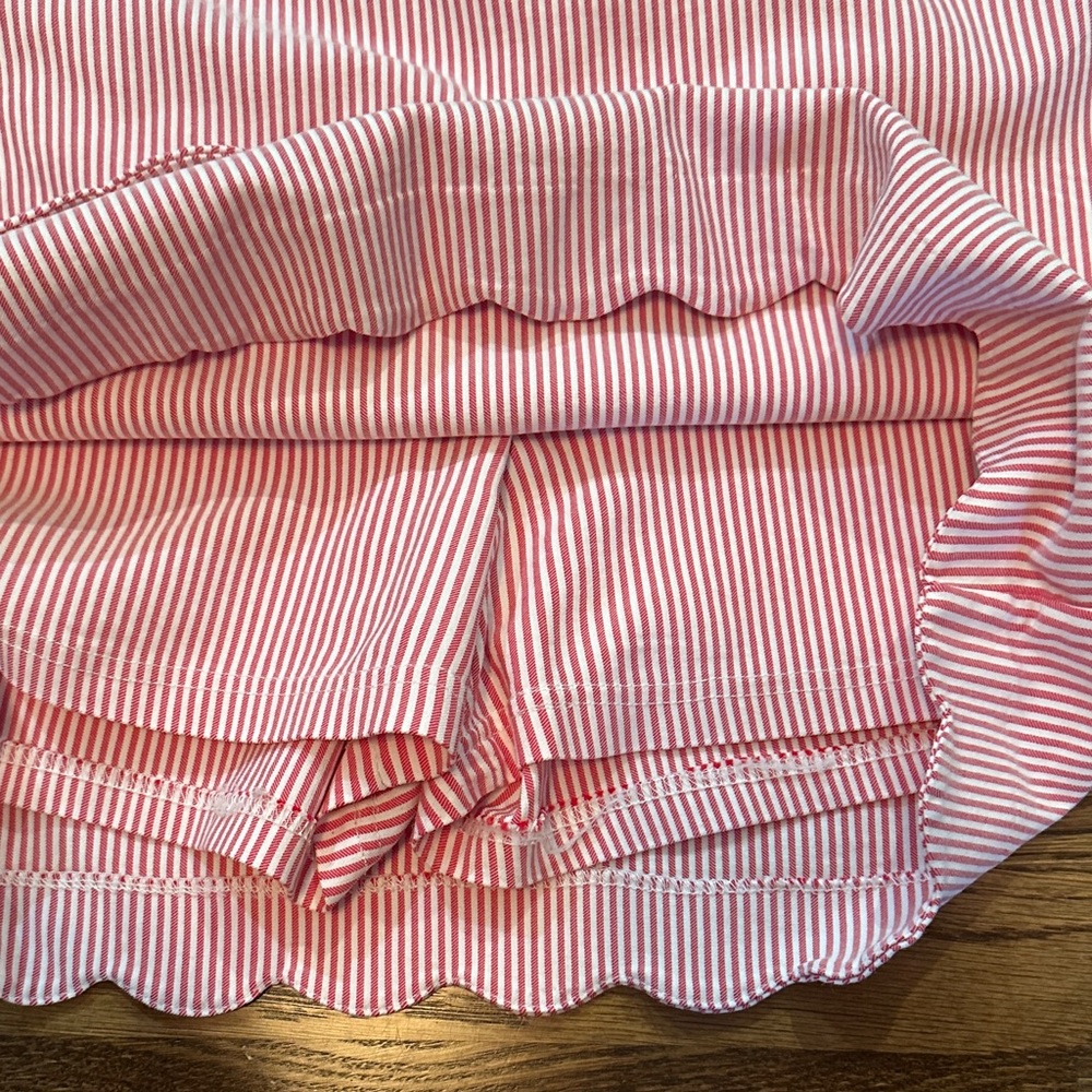 crown & ivy Red and White Striped Double Scallop Hem Skort - Picture 6 of 7
